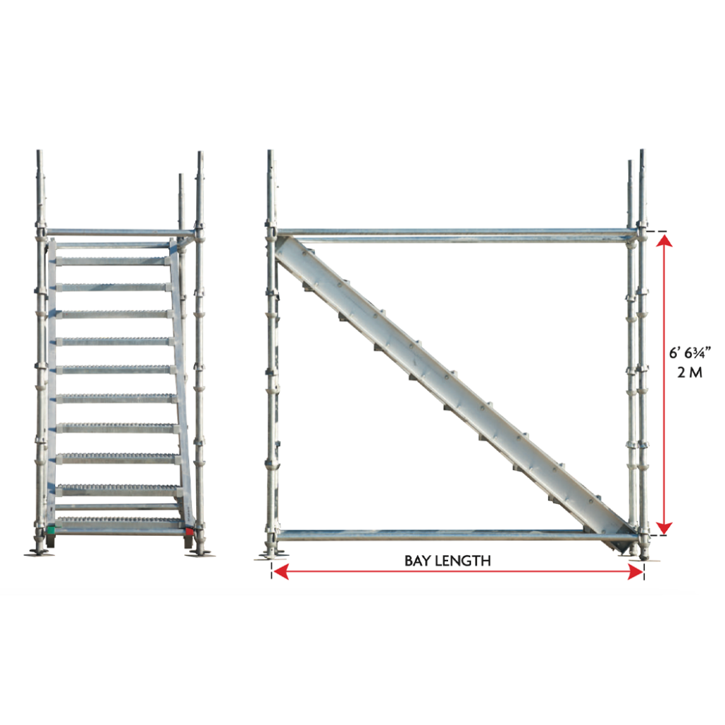 Cup Lock Stair Stringers Two different views of the stairs