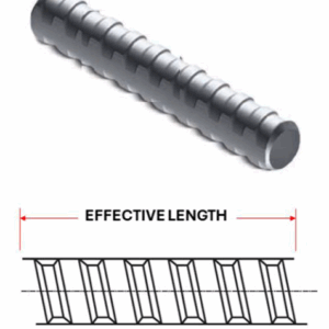 Hot Rolled Euro Rod Threaded Bar Descriptive picture showing the length of the Bar