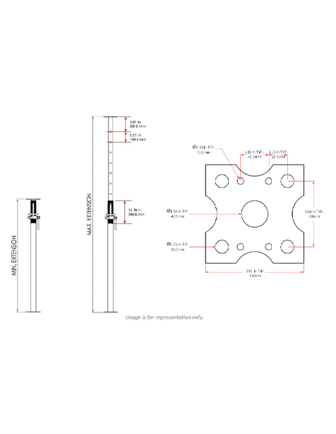 Medium Duty Steel Post Shores Dimensions of the tool