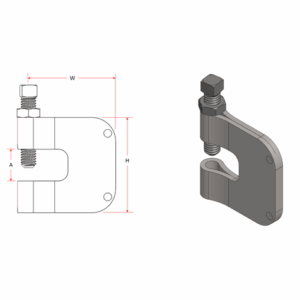 Shoring Mini C Clamp Descriptive picture of the tool