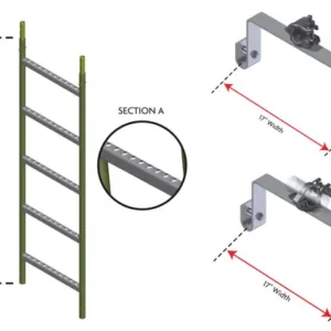 17” WIDE NON-SLIP LADDER AND BRACKET